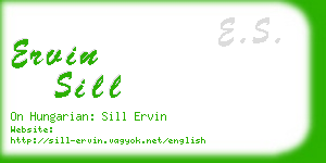 ervin sill business card